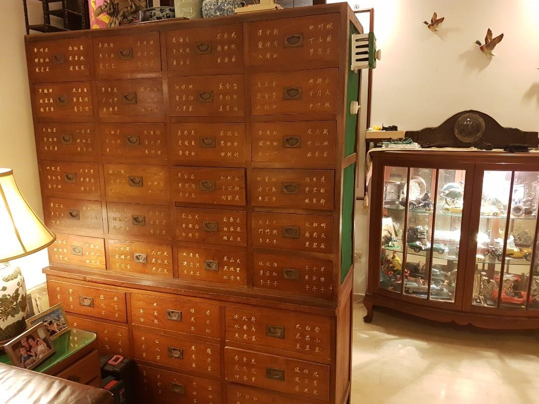 Teak Wood Chinese Medicine Chess Of Drawers Furniture Shelves
