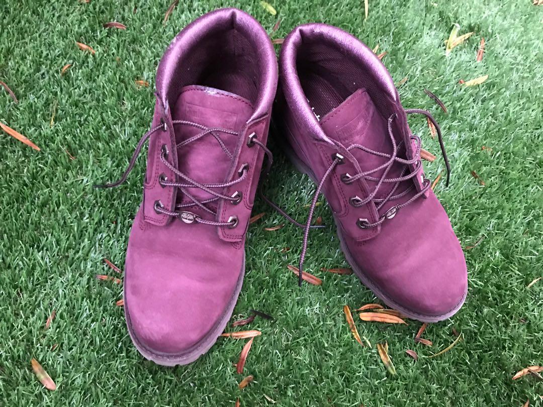 plum timberland boots