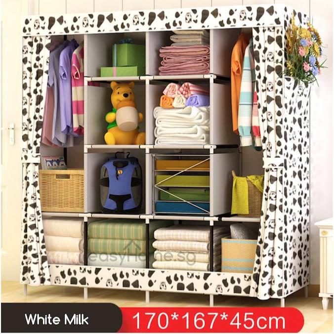 Wardrobe Gy49 Clothes Rack Closet Hanger Shelves Storage