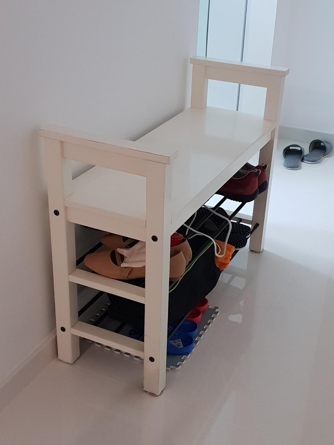White Ikea Hemnes Bench With Shoe Storage Furniture Others On