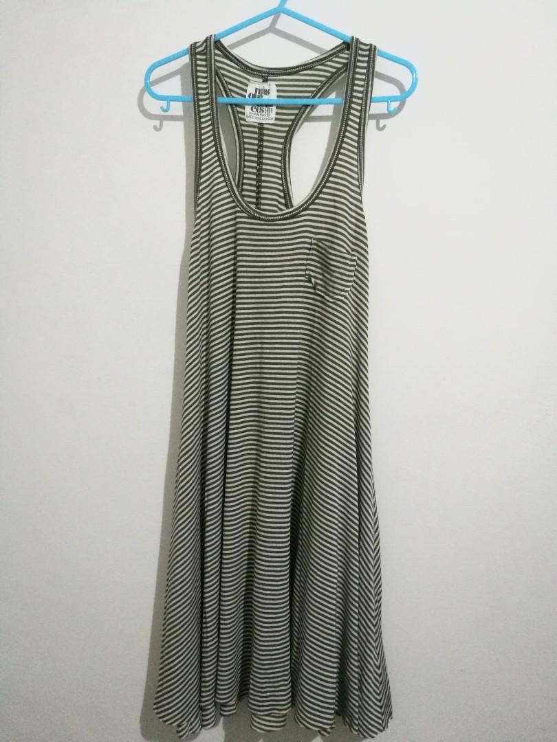 zara green striped dress