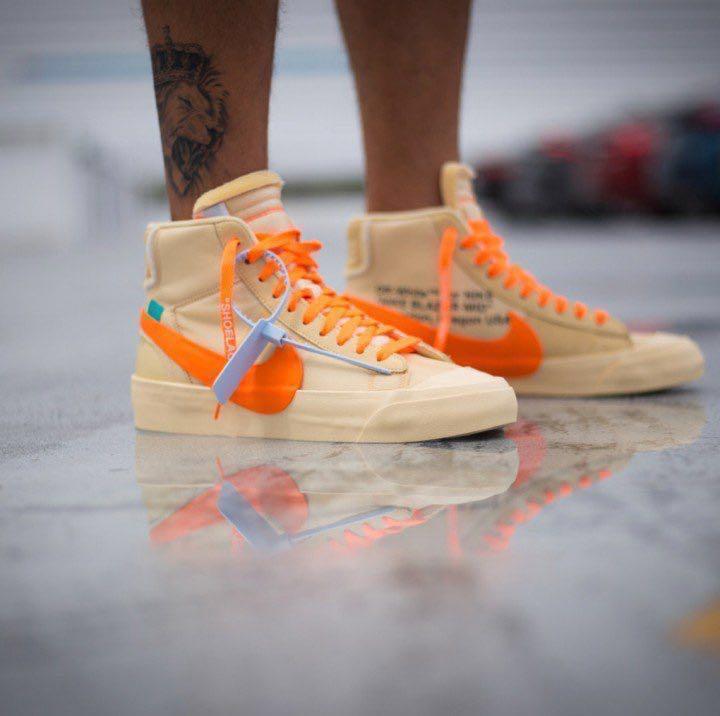 nike blazer white orange
