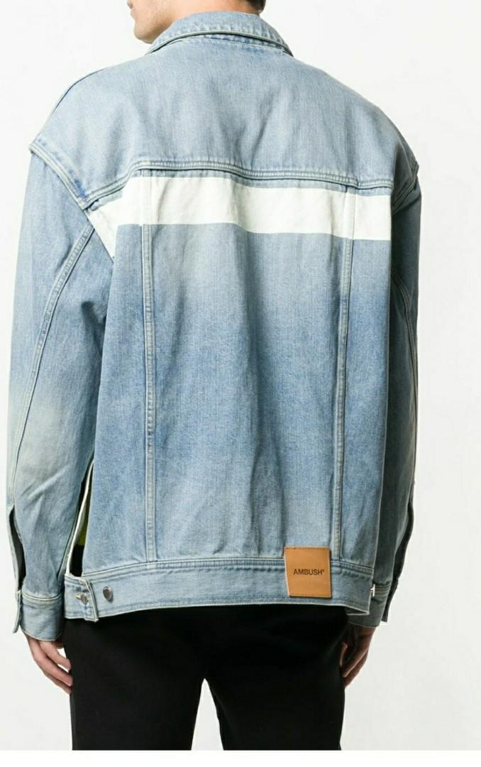 AMBUSH 牛仔褸NOBO OVERSIZED STRIPE DENIM JACKET, 男裝, 外套及戶外