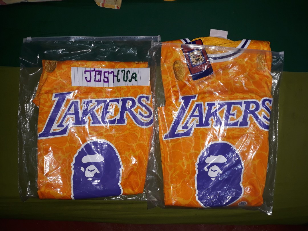 Bape X Lakers Jersey Hqr Men S Fashion Clothes Tops On Carousell