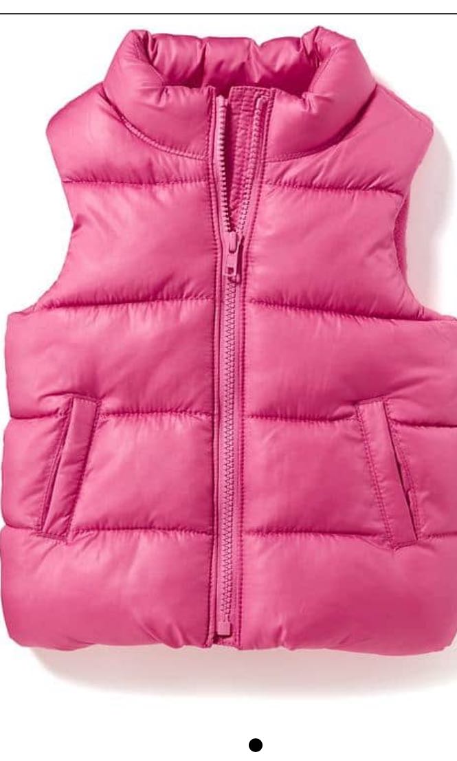 Bn Old Navy Baby Girl Frost Free Puff Hot Pink Winter Vest Jacket