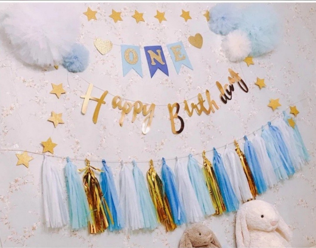 Boy Blue First Birthday Party Decor 1st Birthday Design Craft