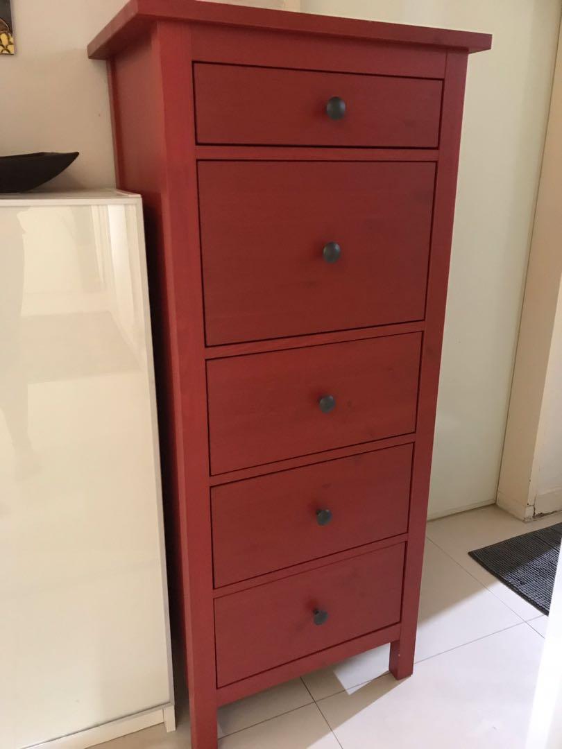 Chest Of Drawers Red Tallboy Furniture Shelves Drawers On