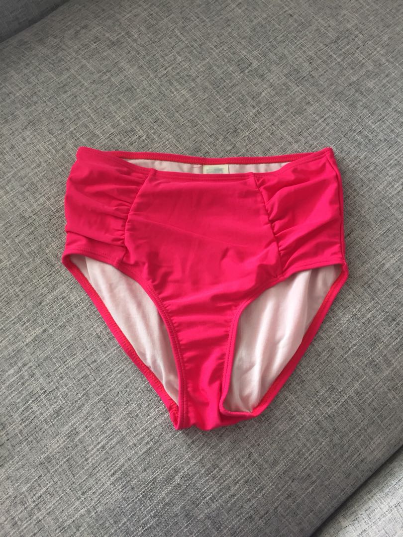 bright pink high waisted bikini