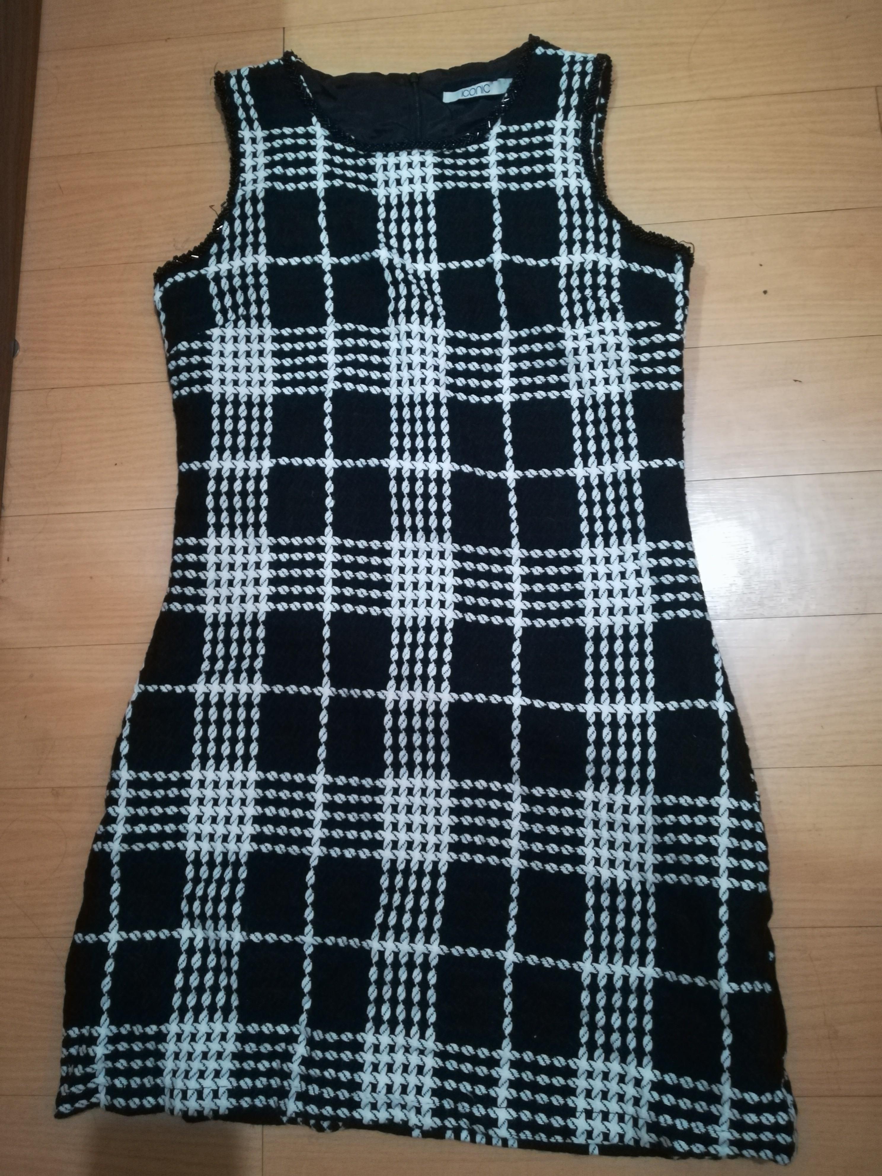 black & white checkered dress