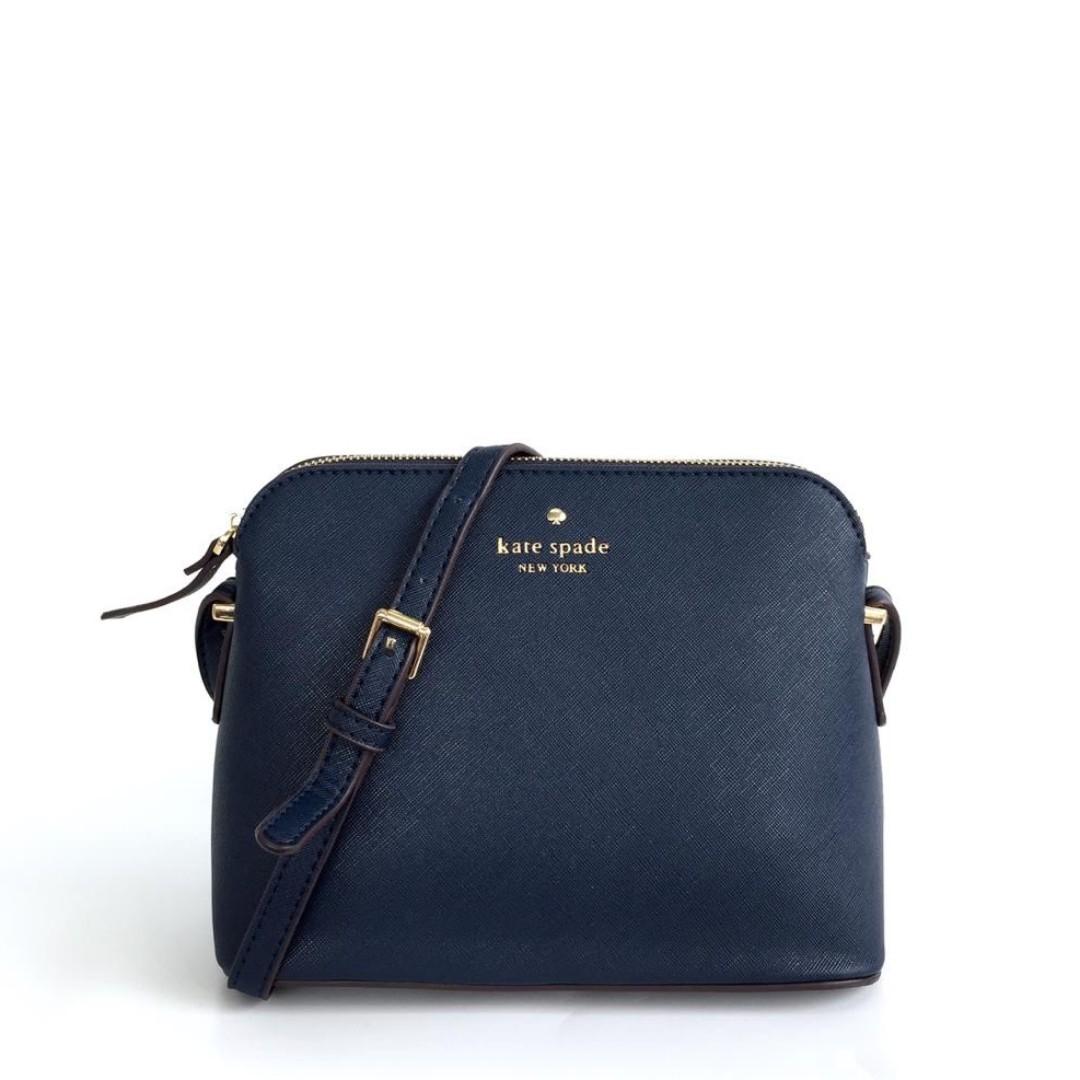 Kate Spade Ori Cedar Mandy Crossbody Tas Sling Bag Navy Blue Biru Fesyen Wanita Tas Dompet Di Carousell