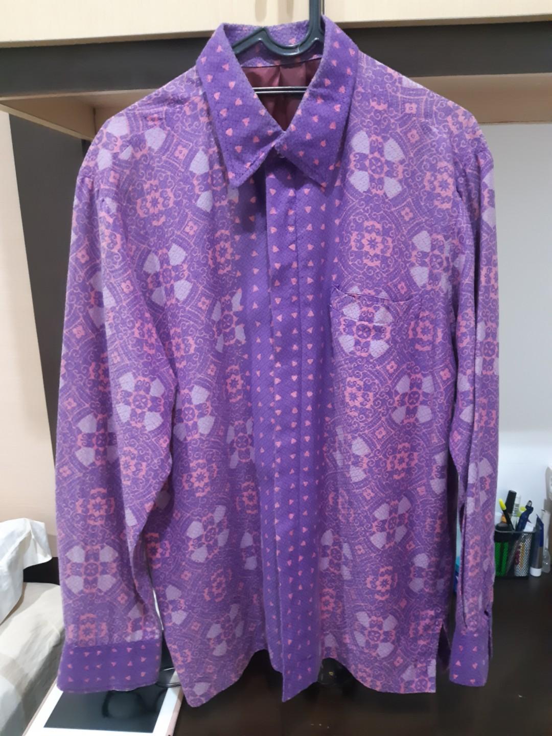 Kemeja Batik Tenun Fesyen Pria Pakaian Atasan Di Carousell