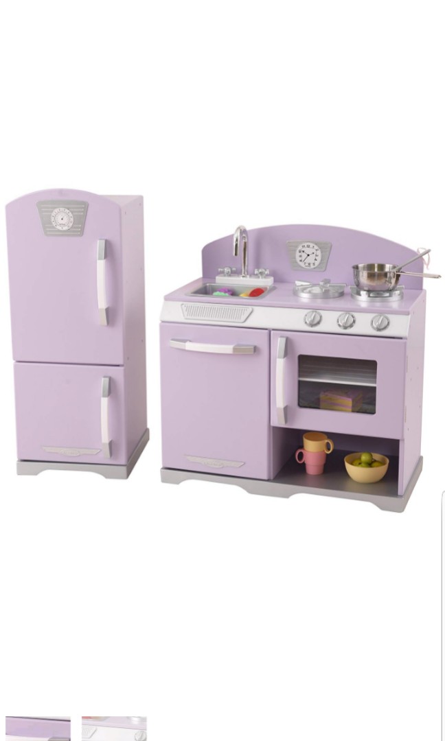 Kidkraft Lavender Retro Kitchen Refrigerator Kidkraft Wooden Pretend Play Kitchen And Fridge Toys Games Others On Carousell