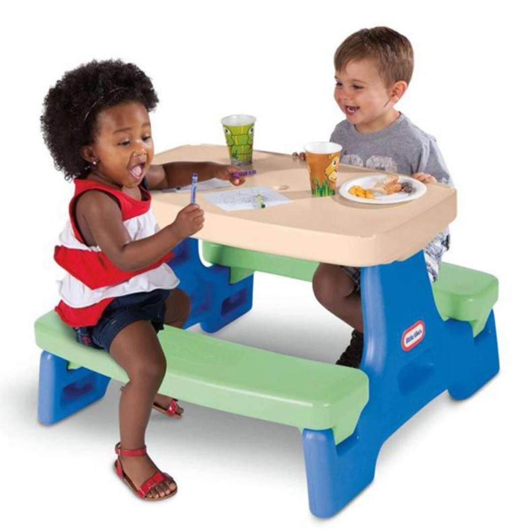 Little Tikes Play Table Picnic Outdoor Table Babies Kids Baby Nursery Kids Furniture Kids Tables Chairs on Carousell