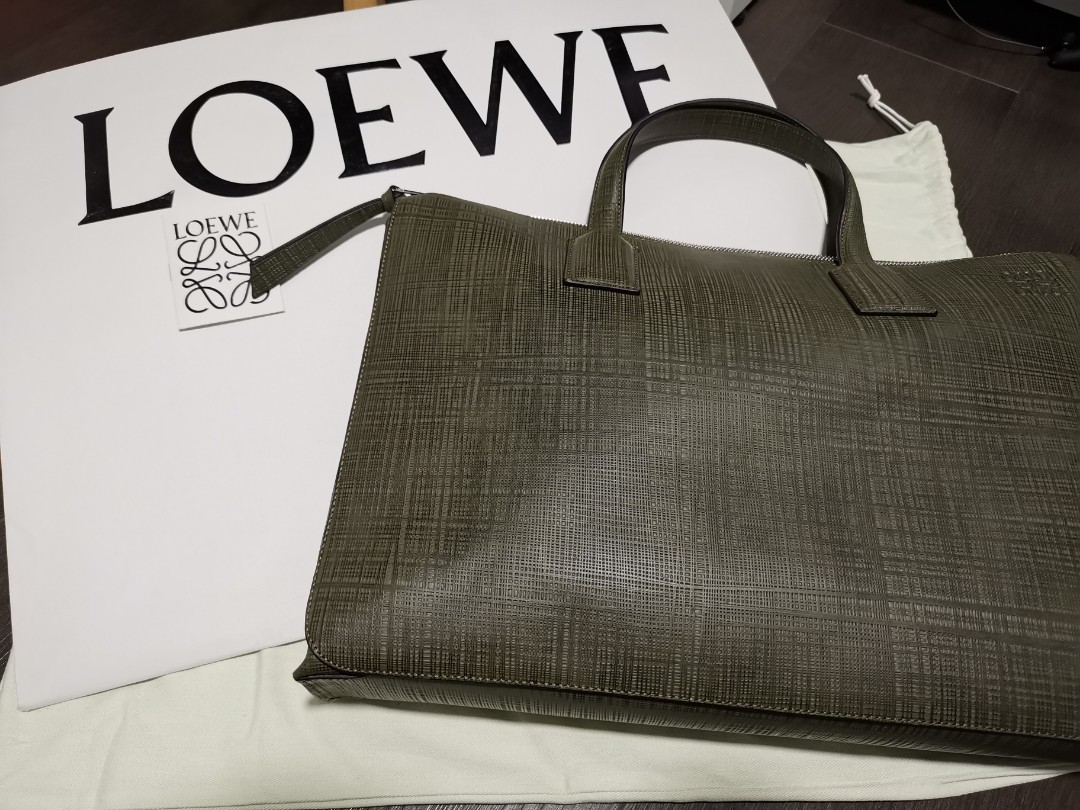 Loewe Goya Leather Briefcase in Brown for Men