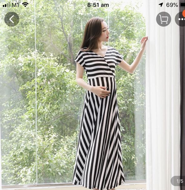 Black and white line dress Clearance