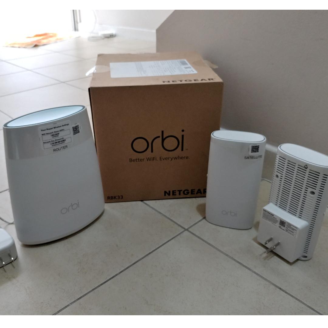 Netgear Orbi RBK33 Mesh wifi router 5000sqF, Computers & Tech, Parts ...
