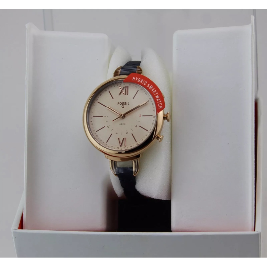 NEW AUTHENTIC FOSSIL Q ANNETTE ROSE GOLD HYBRID SMARTWATCH WOMEN S FTW5022 WATCH