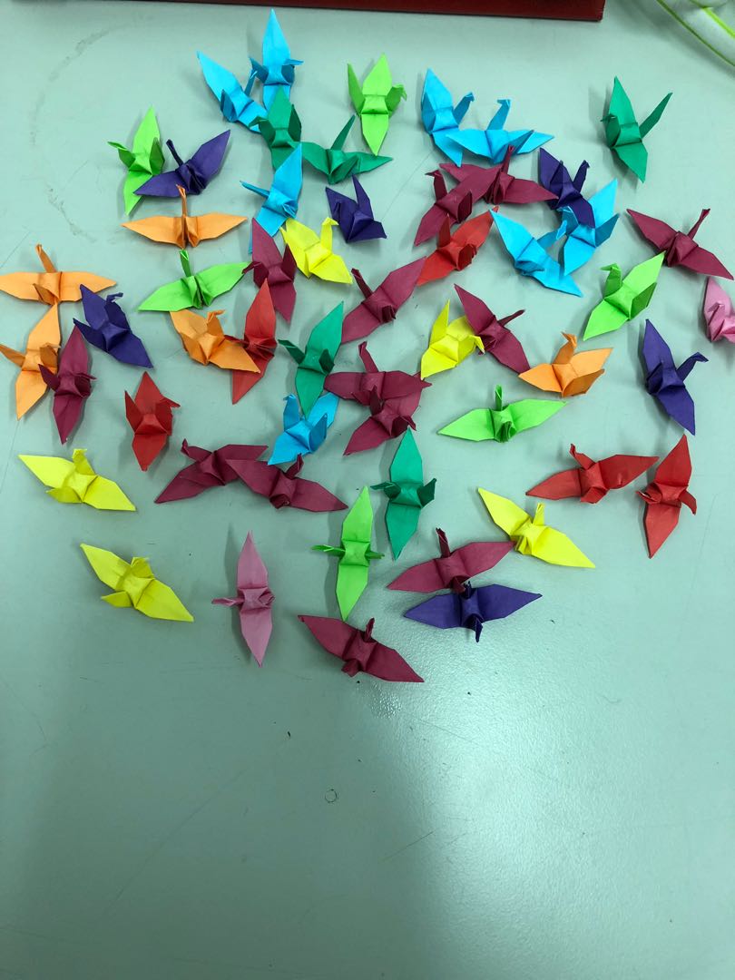 Origami Folded Paper Cranes Design Craft Handmade Craft