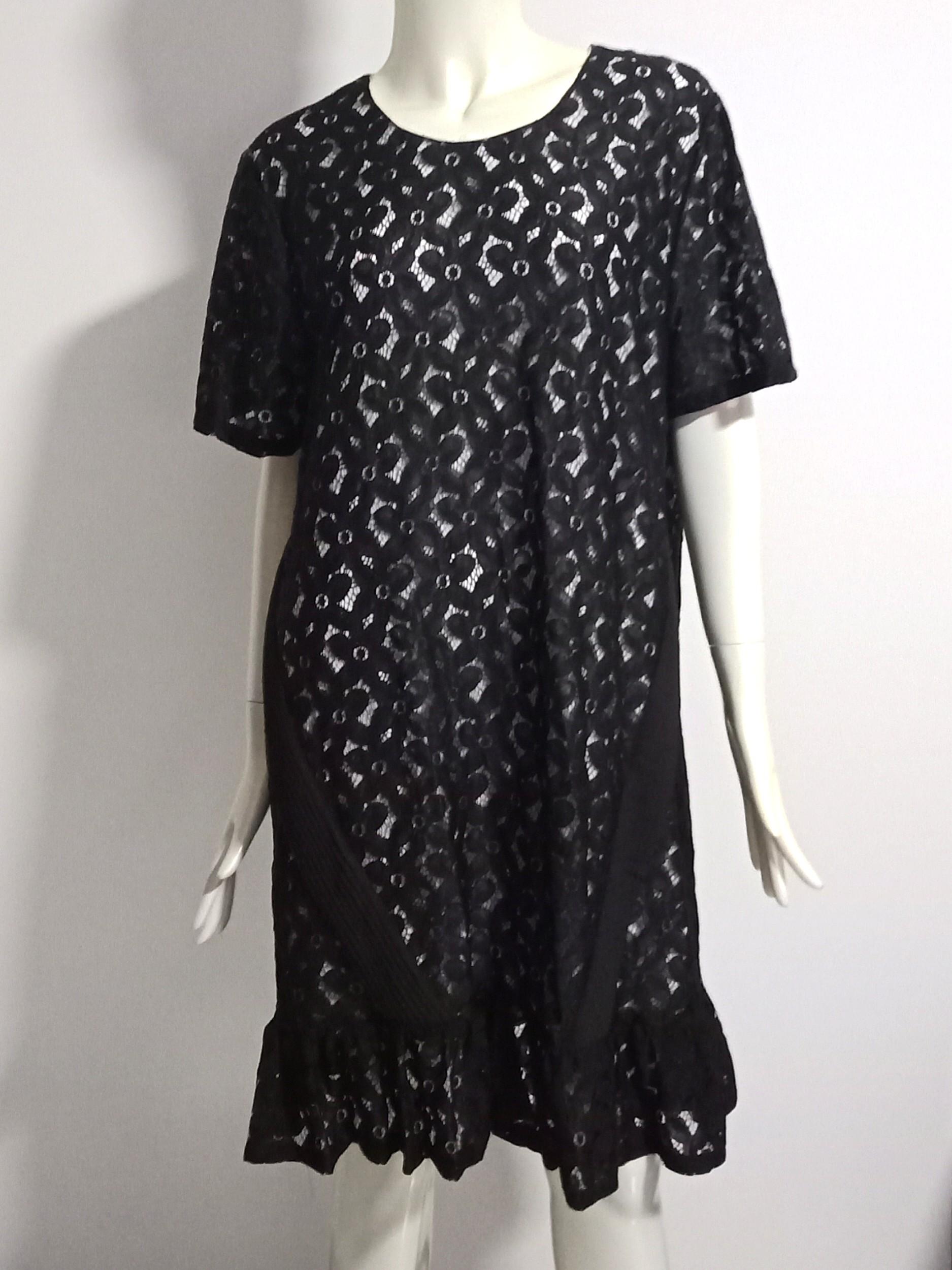 black lace dress with beige lining