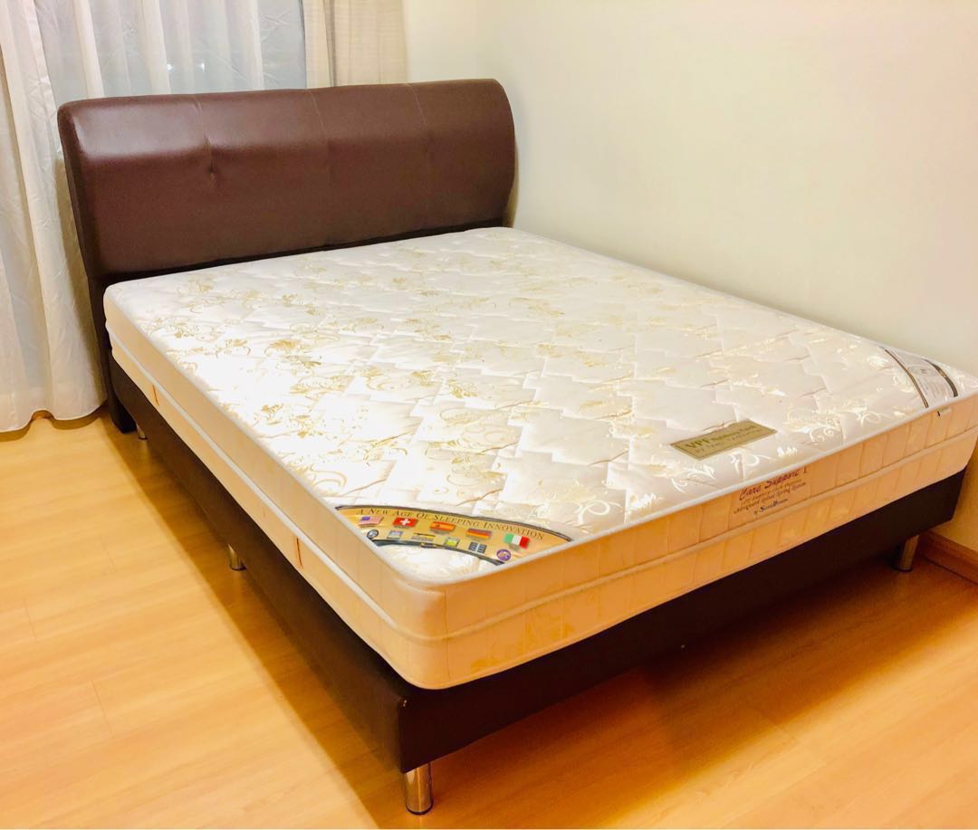 Queen Size Bed Frame Sweet Dream Spinal Spring Mattress Furniture Photo