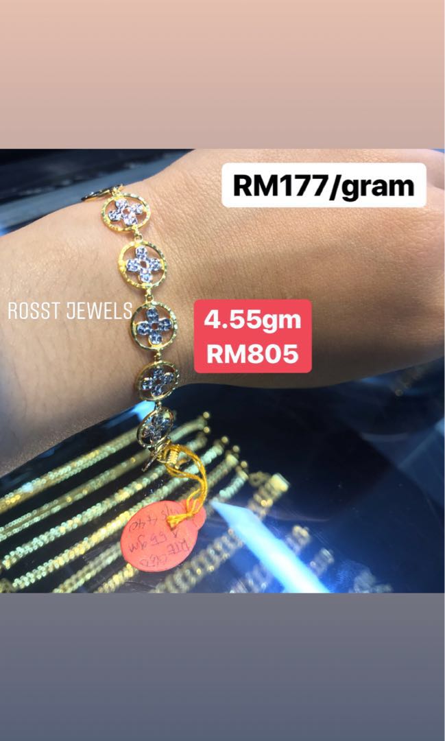 Rantai Tangan Emas 916 Lv Women S Fashion Jewellery On Carousell