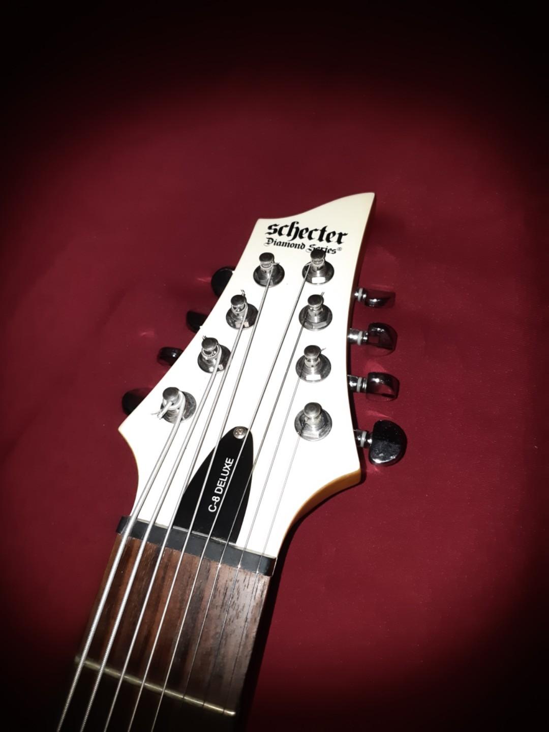 Used Schecter 8 String Schecter C-8 Deluxe 8 string guitar, Hobbies & Toys, Music & Media ...