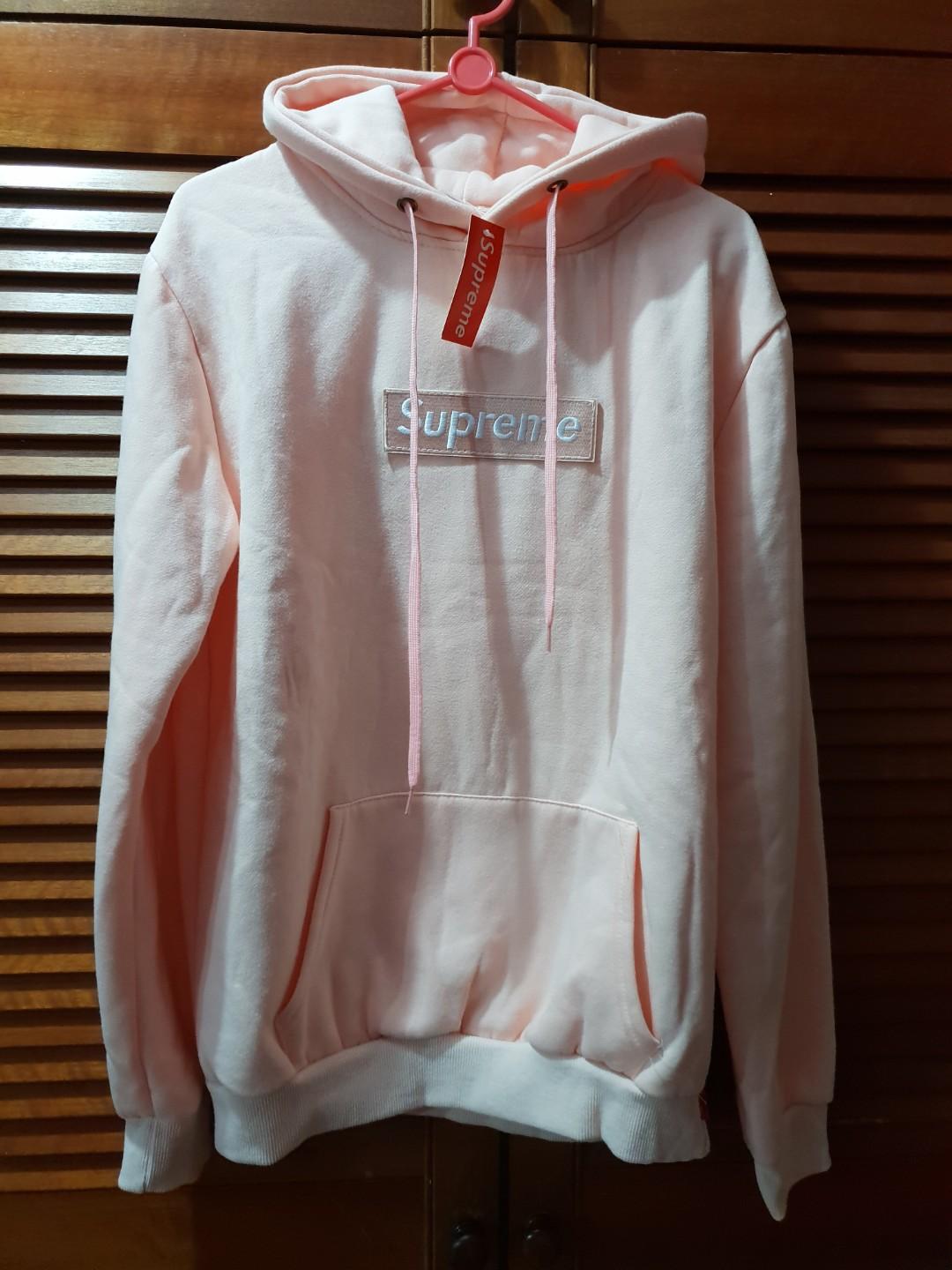 Peach pink deals supreme hoodie