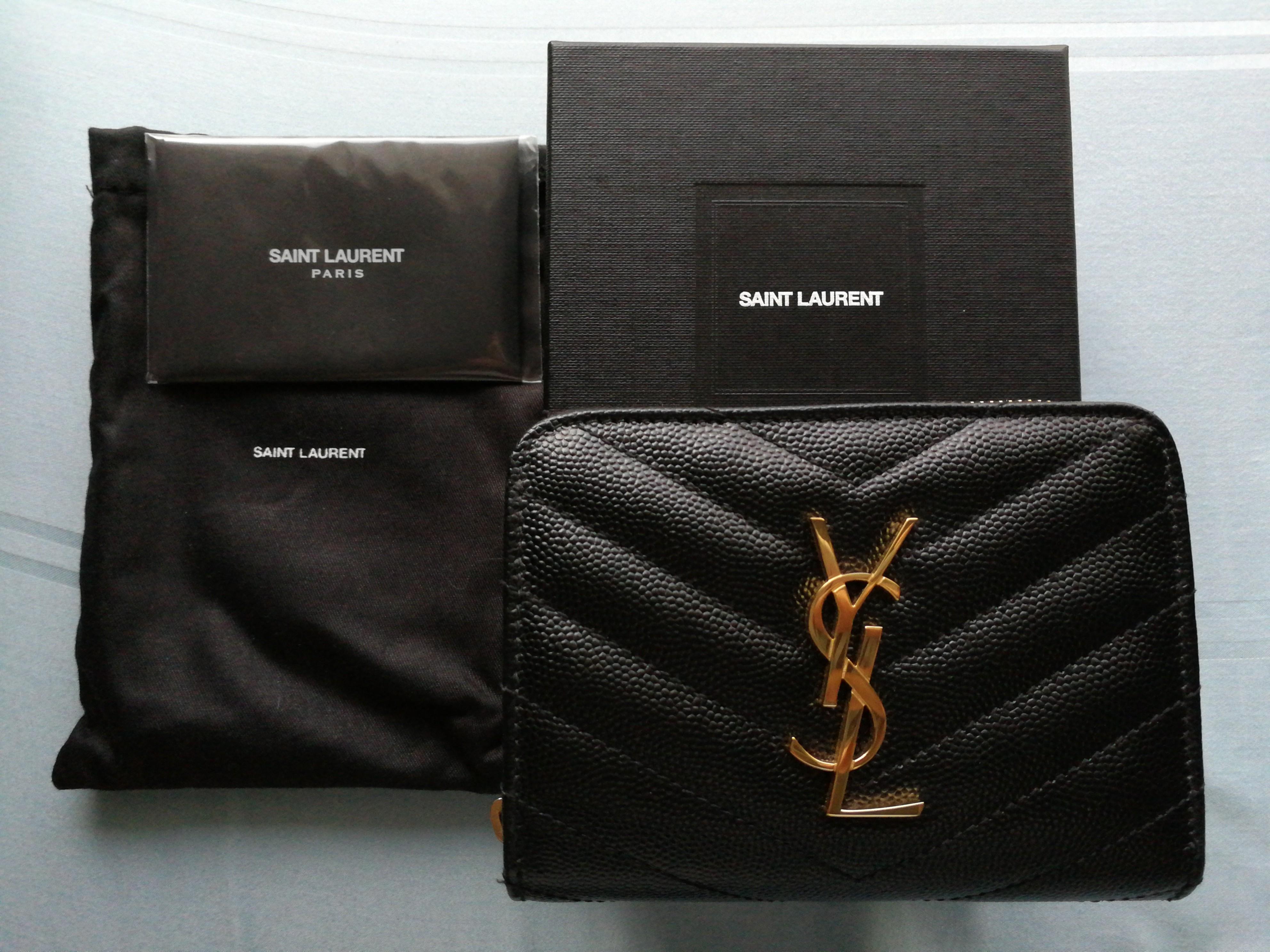 Ysl Zip Around Wallet Black Women S Fashion Bags Wallets