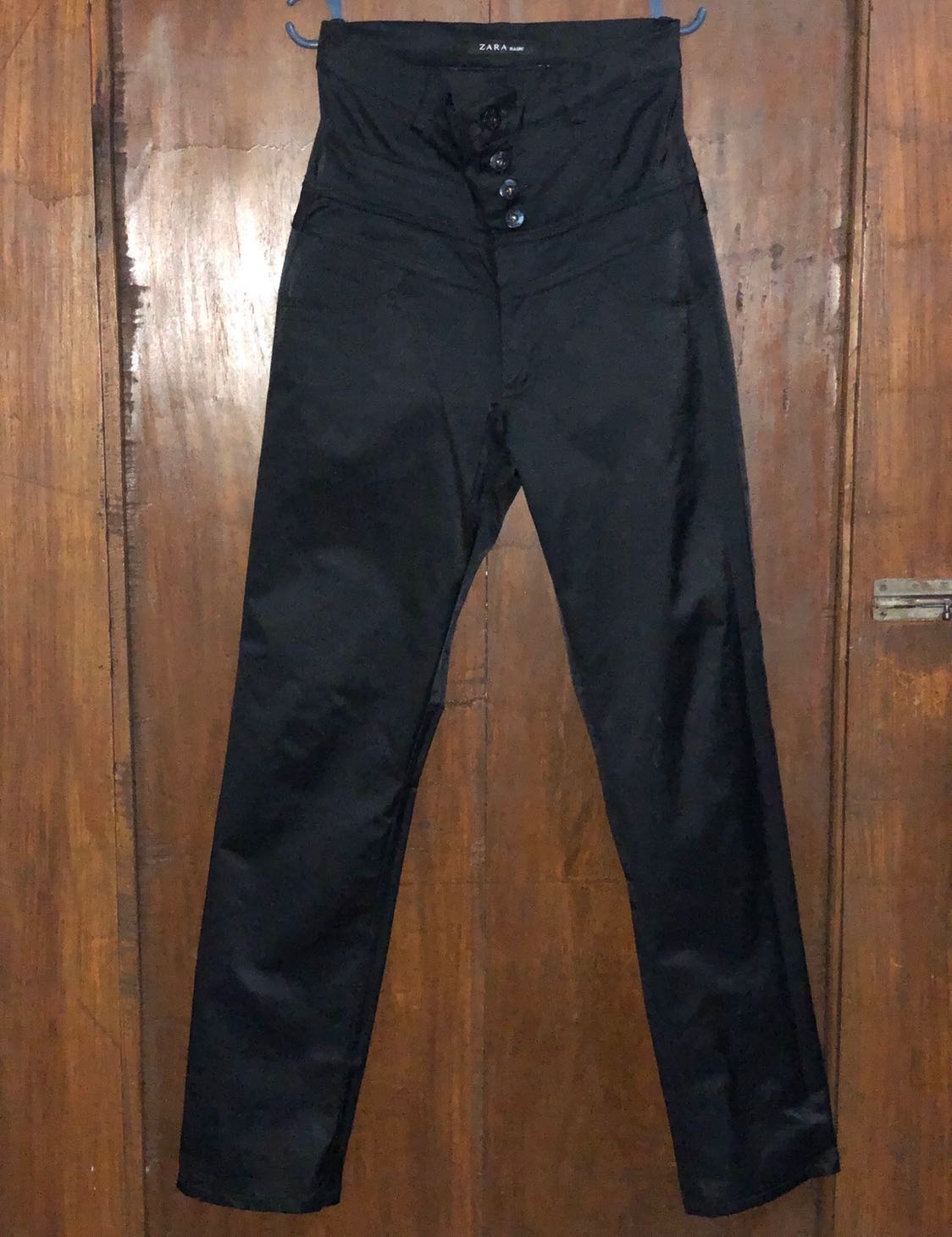 satin high waisted skinny pants