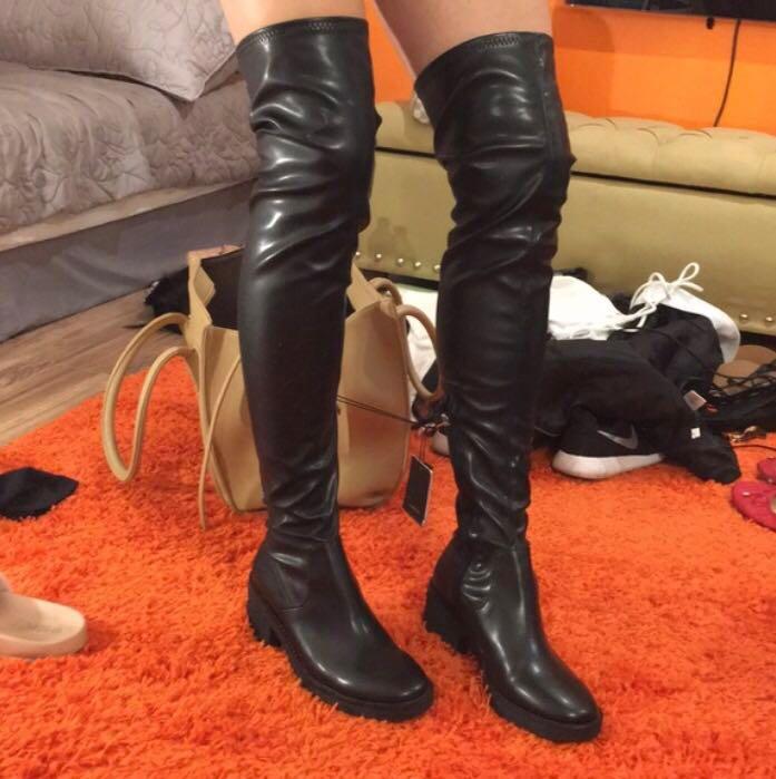 zara thigh high boots