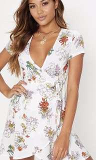Prettylittlething floral tea wrap dress - $5 OFF AND FREE NORMAL MAIL IF YOU PAYNOW IMMEDIATELY