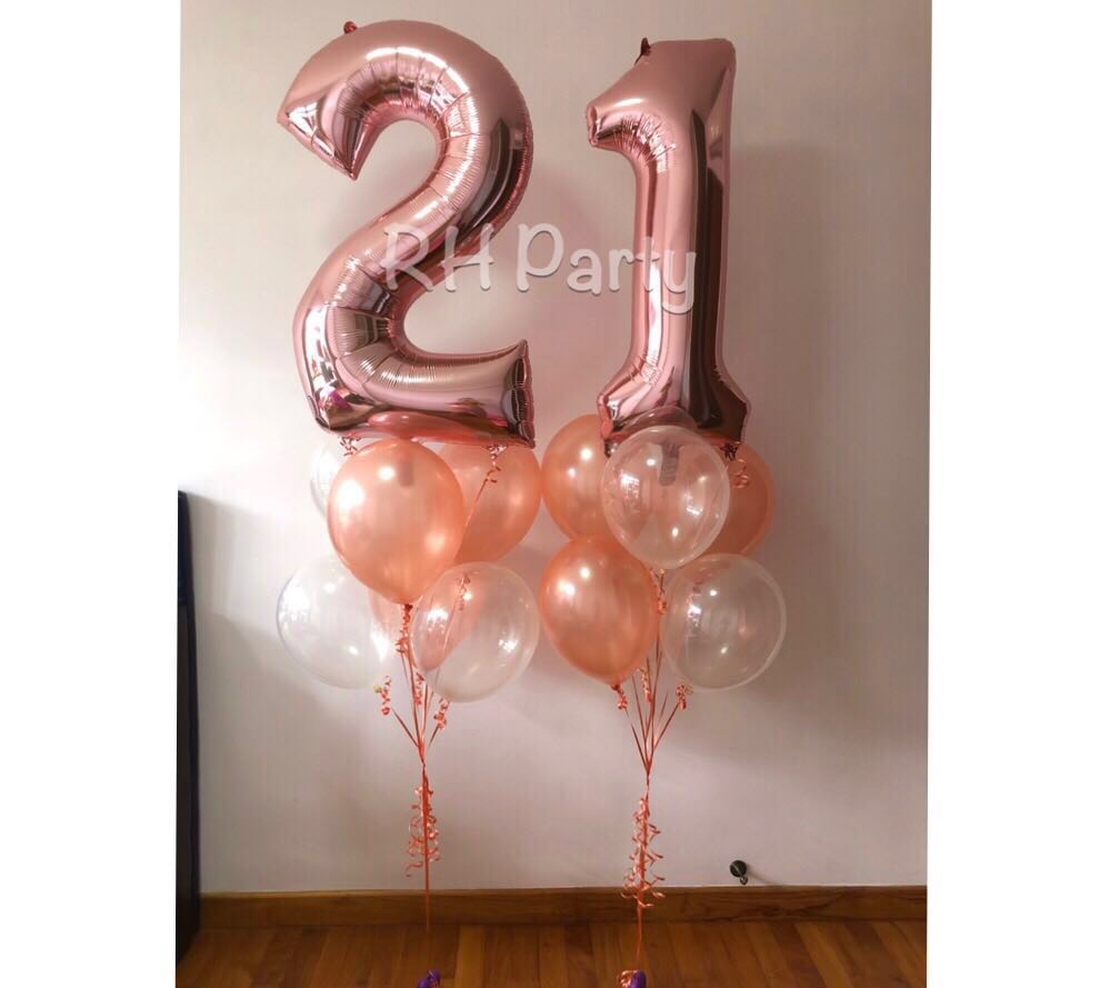 rose gold foil number balloons