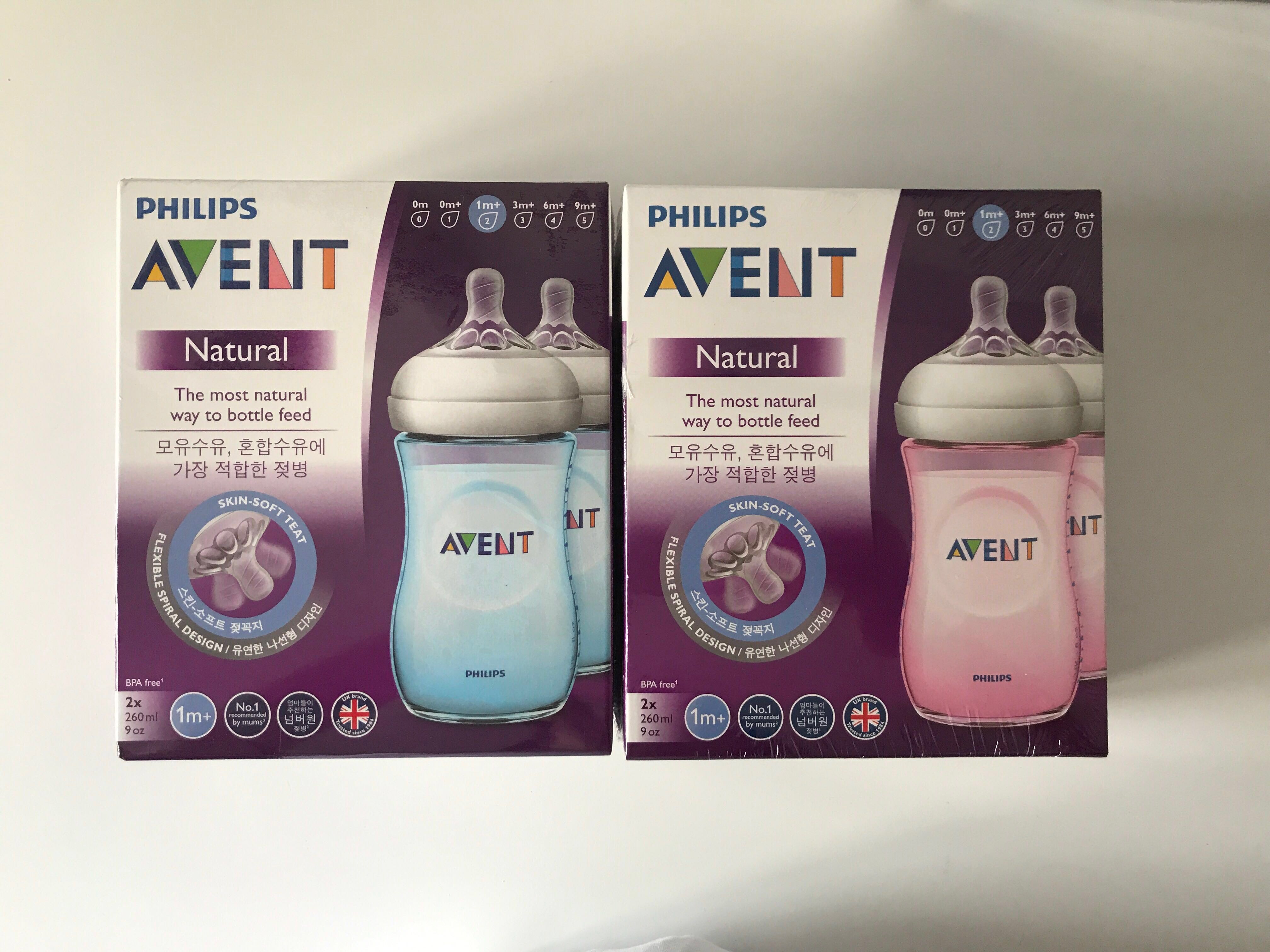 avent natural bottles pink