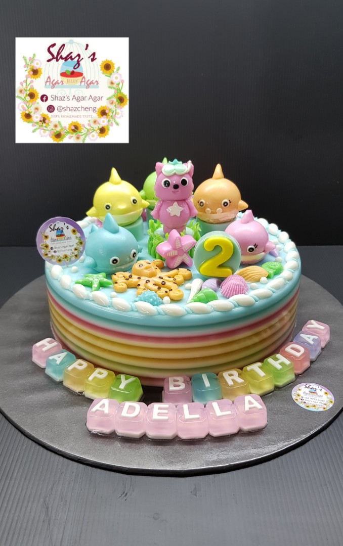 Baby Shark with Pink Fong Theme Agar Agar Jelly Birthday 