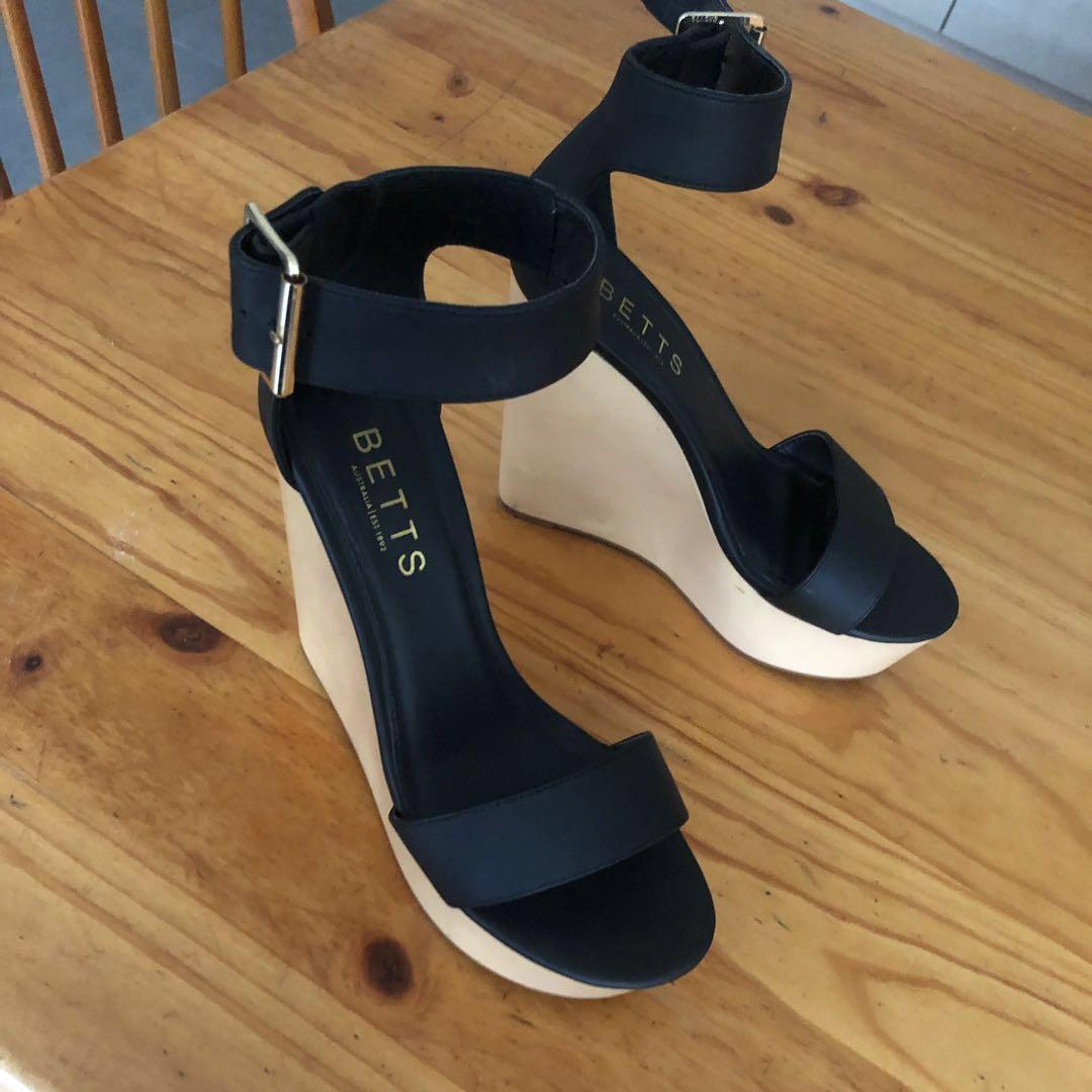 Betts black wedges size 7 free shipping Women s Fashion Shoes on Carousell