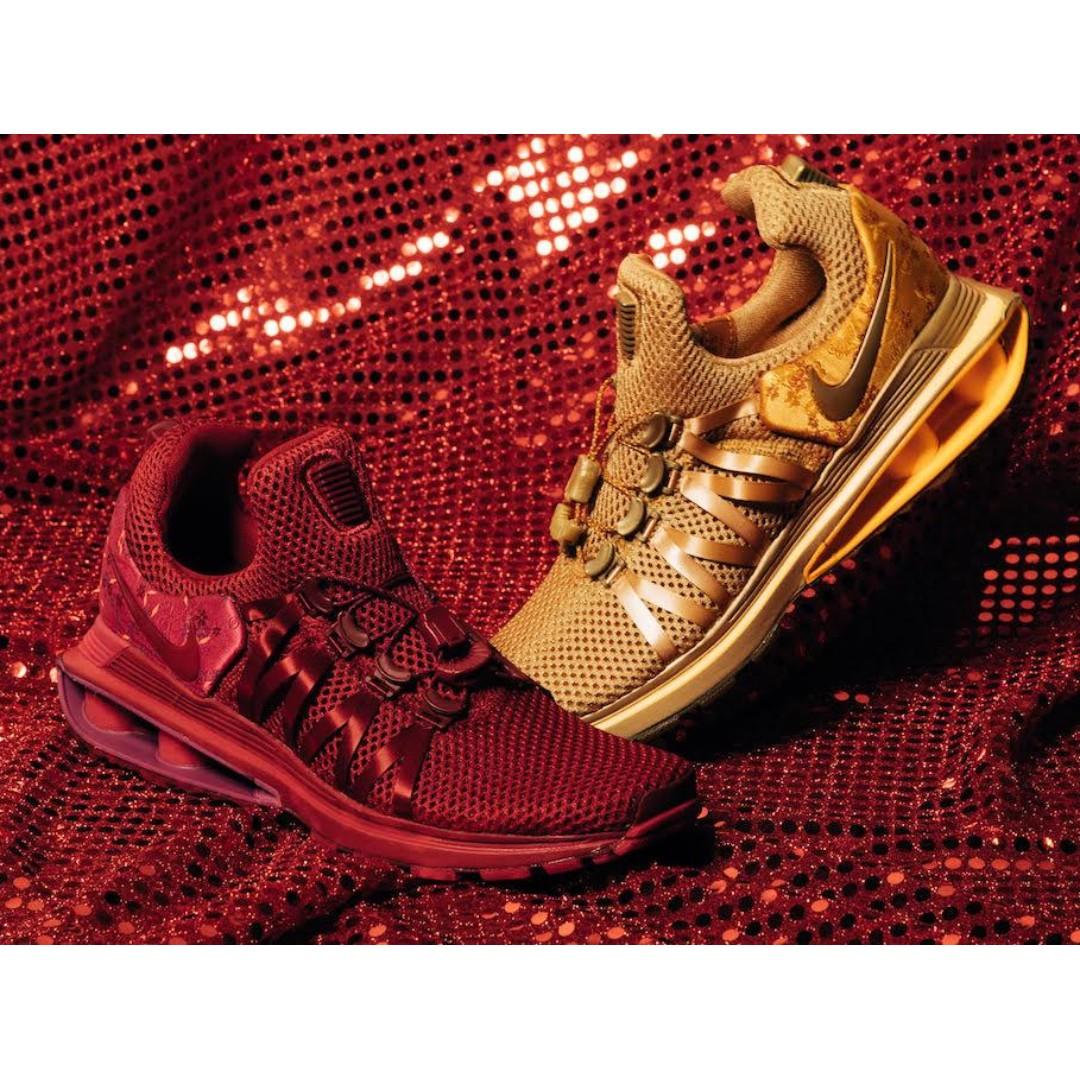 nike shox gravity metallic gold women's shoe