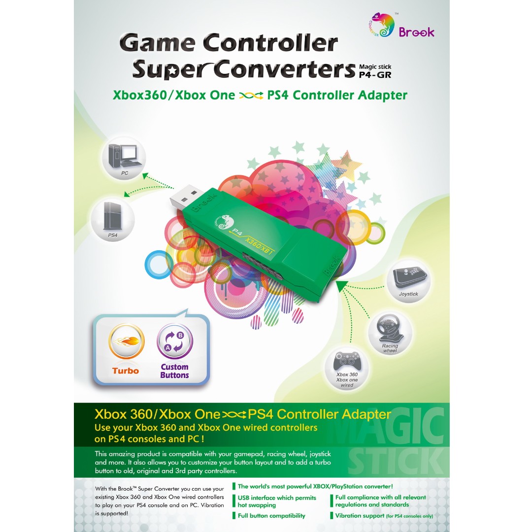 Brook Design - P4-GR Game Controller Super Converters, Video Gaming ...