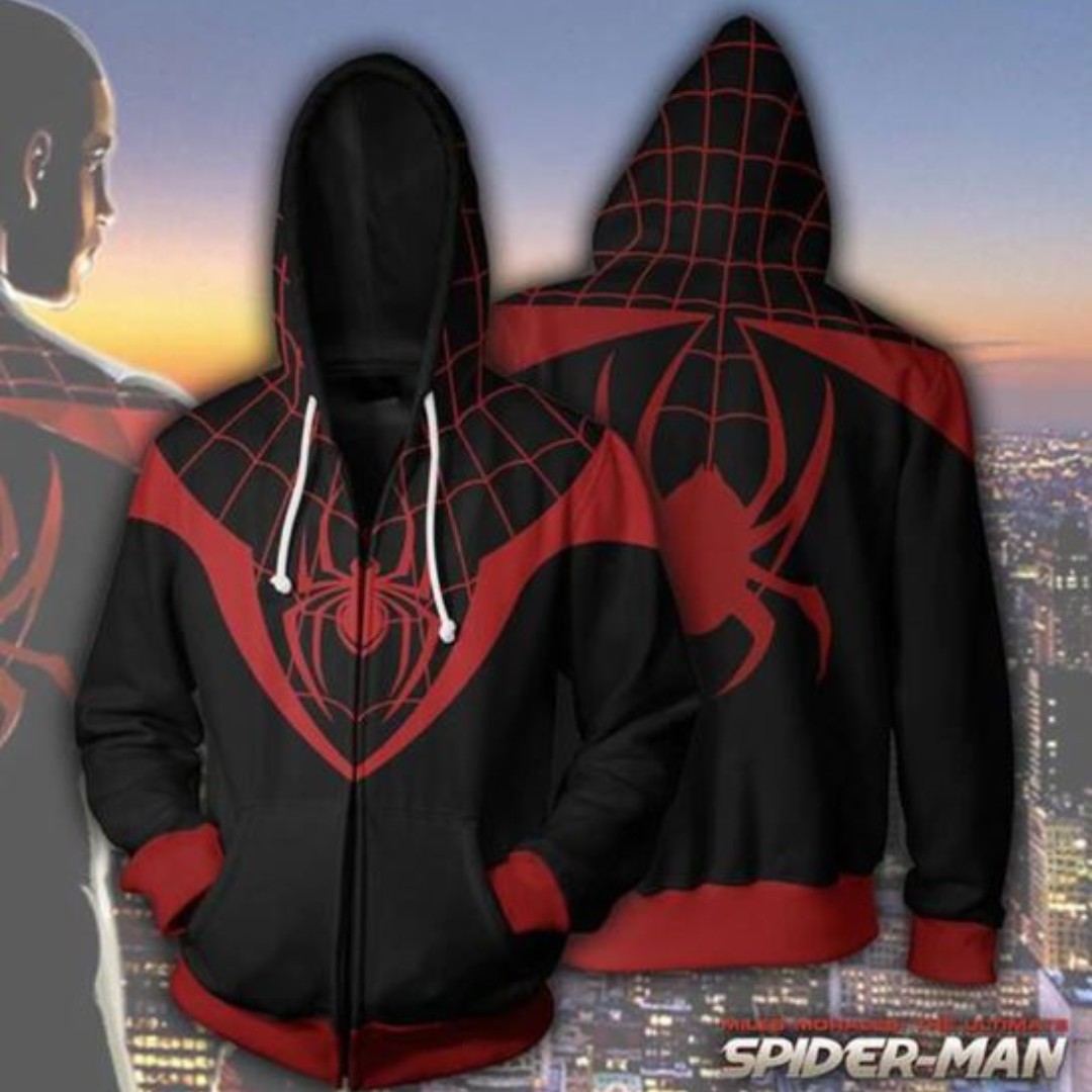 Free Delivery Marvel Spider Man Miles Morales Hoodie Men S Fashion Clothes Outerwear On Carousell