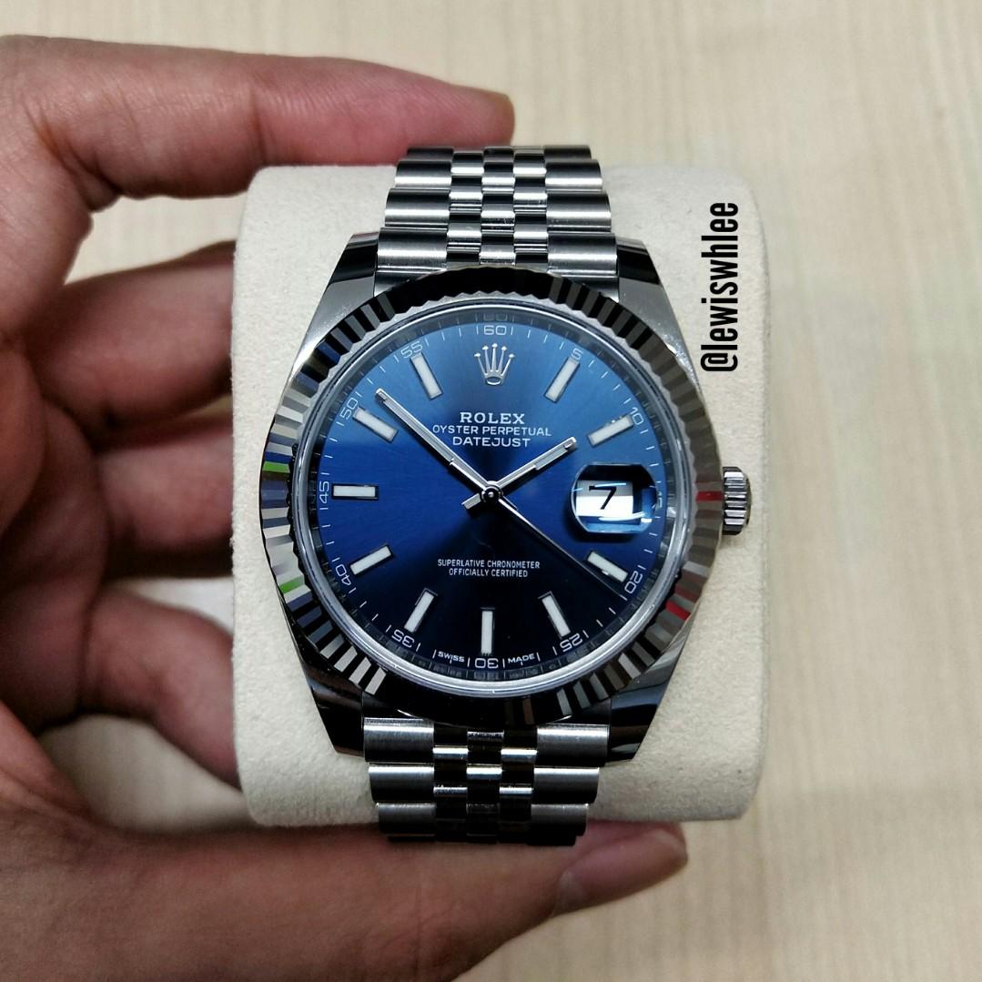 Fresh Rolex Datejust 41 Rare Blue Dial 126334, Luxury ...