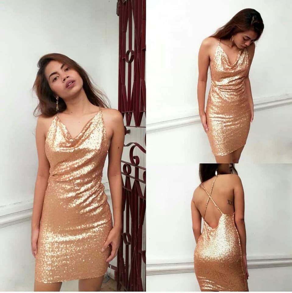 golden sexy dress