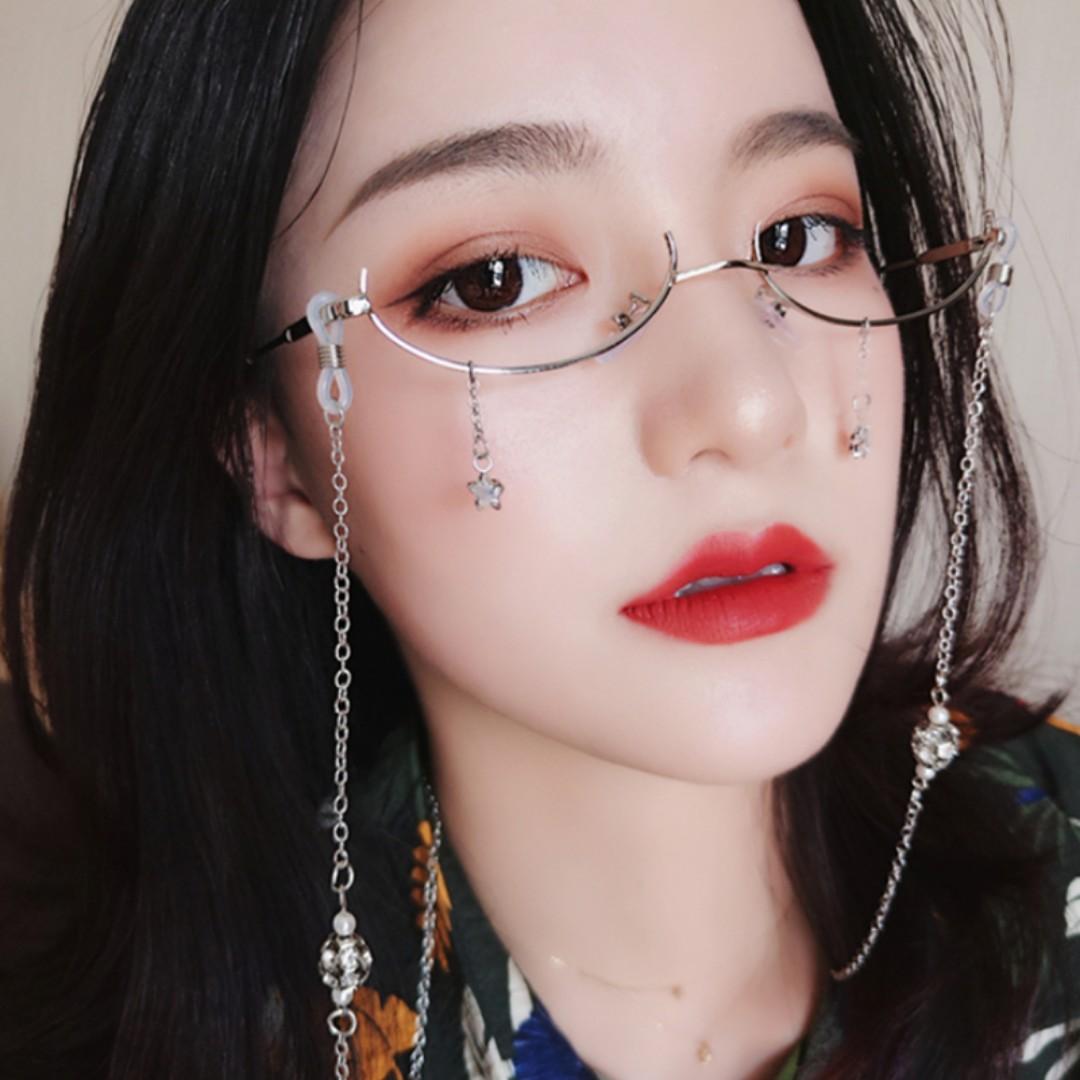 Lensless half shop frame glasses