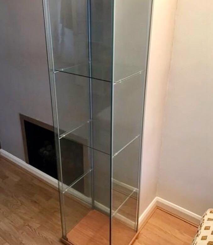 Ikea DETOLF Glass Display Cabinet Almari Rak Kaca Ikea Furniture