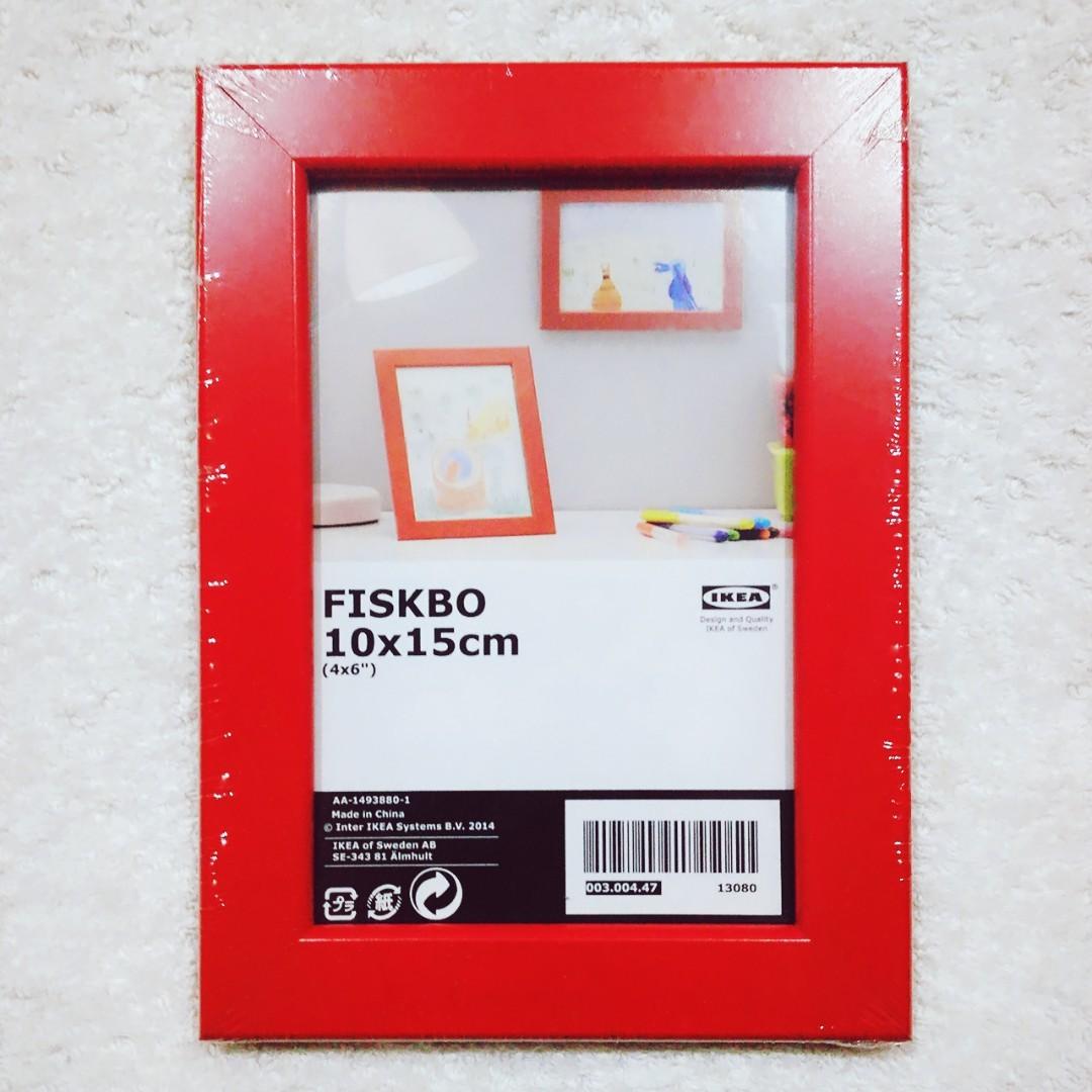 ikea fiskbo 相框畫框10x15 13 18 21 30公分 紅色