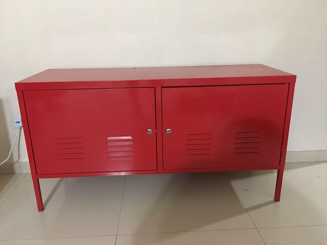 Ikea Red Storage Cabinet Tv Console Furniture Others On Carousell