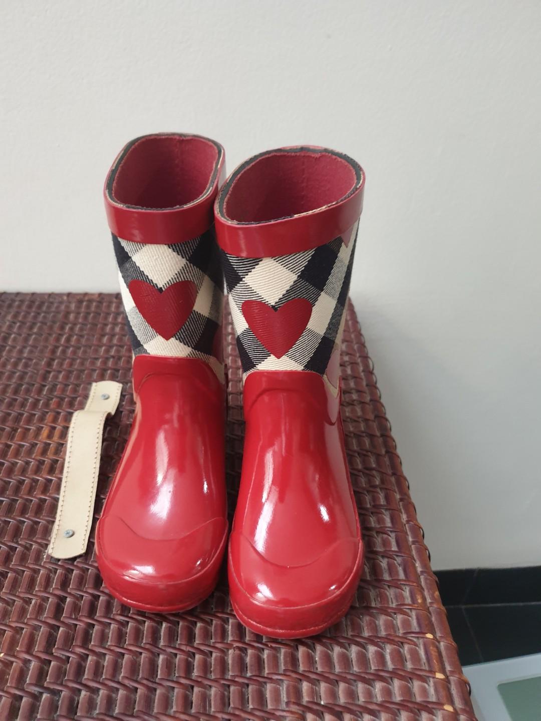 burberry boots kids red