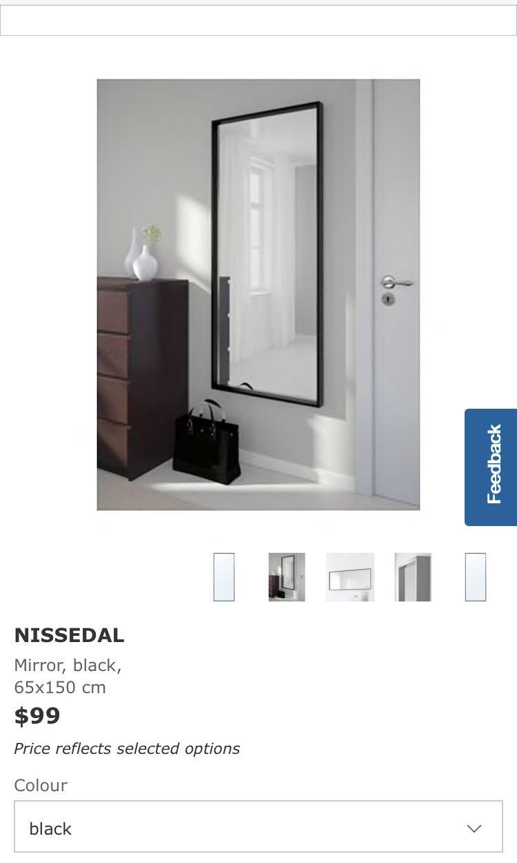 Large Ikea Mirror Black Furniture Home Decor Others On Carousell