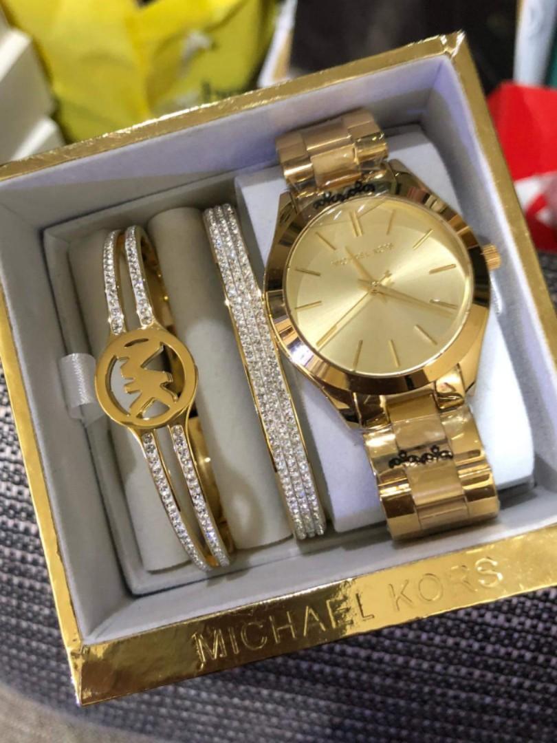 michael kors watch and bangle set