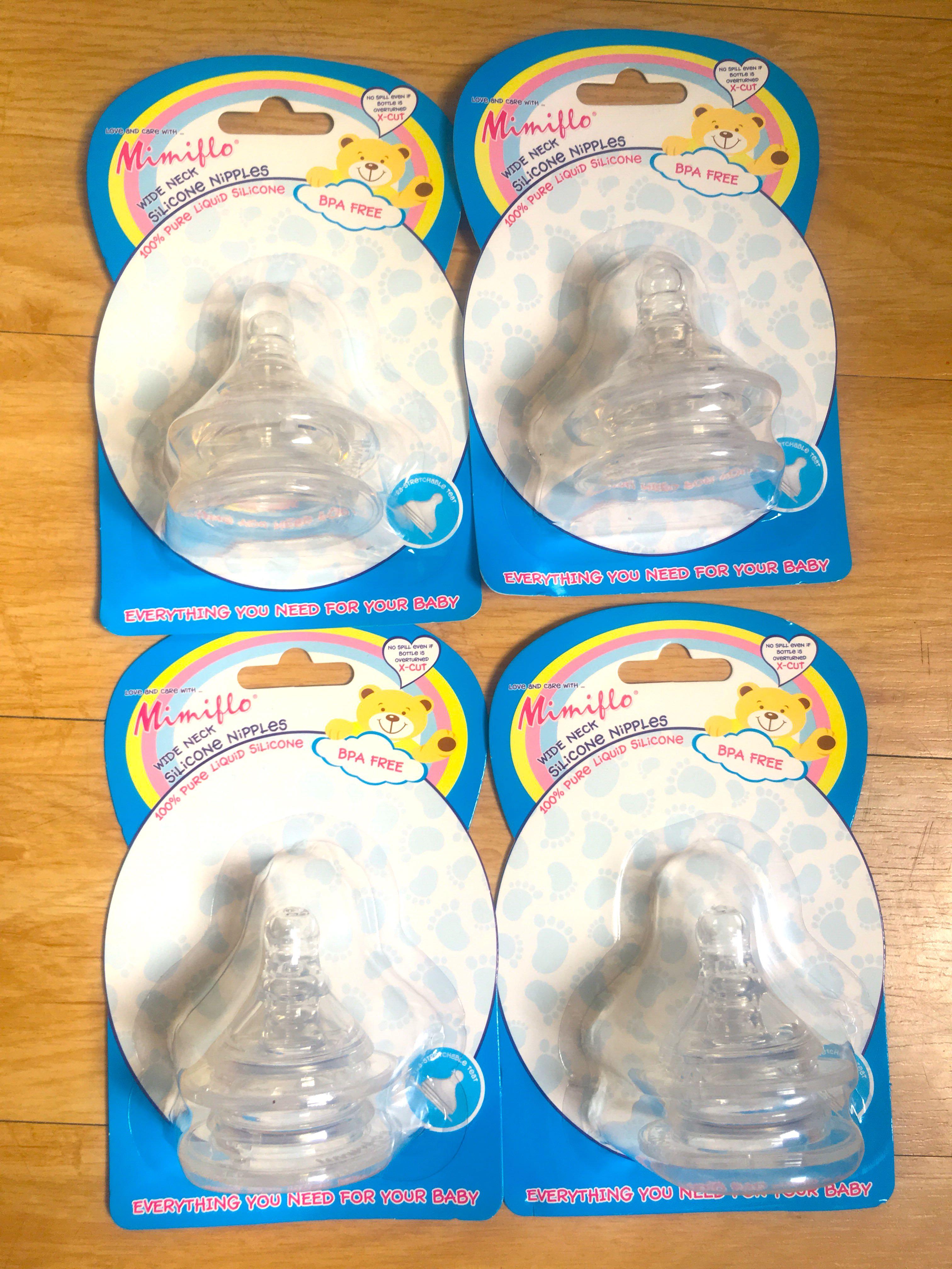 Mimiflo Wide Neck Silicone Nipples Babies Kids Nursing