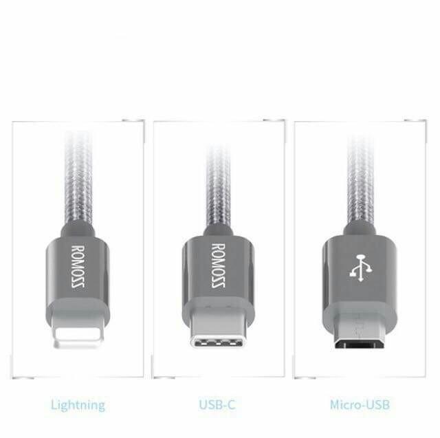 Original romoss 3in1 cord (Category: Chargers & Cables) located in Caloocan City. Submitted by mms_bestshop (Listing ID 203208758, Image 2). Description: Original romoss 3in1 cord High quality At.