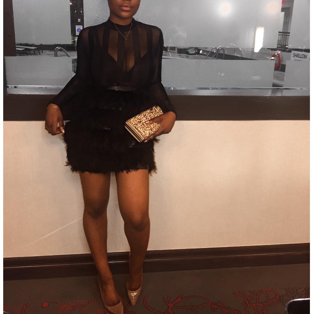 Feather skirt bodycon dress cheap